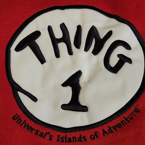 Universal Studios Dr. Seuss Thing 1 Red SweatShirt Hoodie  Unisex Size Medium - Picture 5 of 6